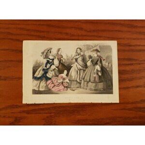 Antique Godeys Print Victorian Fashion 1859 April Fool